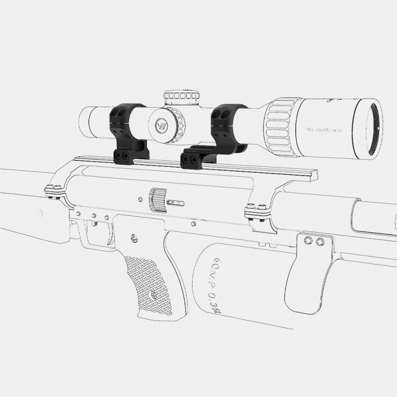 XASR-3017 Colliers Cantilever 30mm 1.25 pour Rail Dovetail