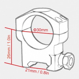 SCTM-22 Colliers de Lunette 30mm pour Rail Weaver