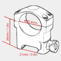 SCTM-37 Colliers de Lunette 25.4mm pour Rail Weaver