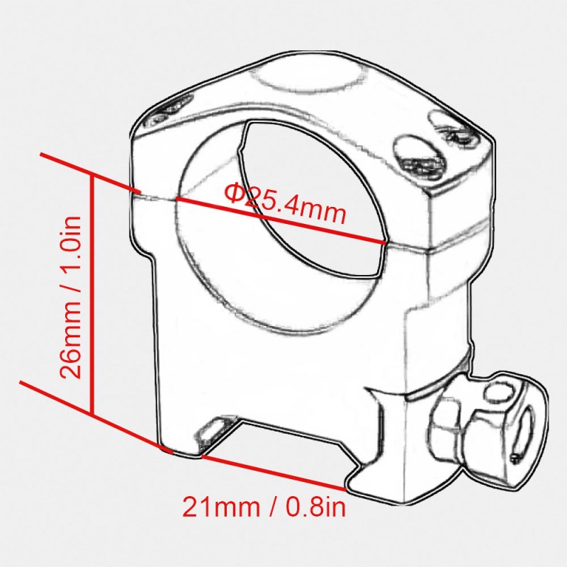 SCTM-37 Colliers de Lunette 25.4mm pour Rail Weaver