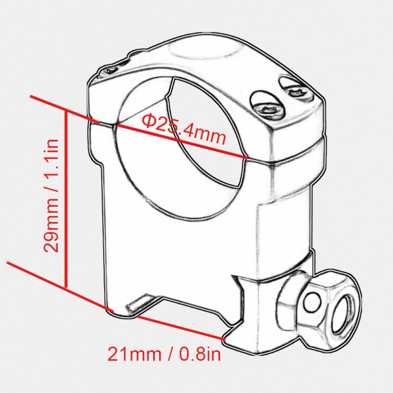 SCTM-56 Colliers de Lunette 25.4mm pour Rail Weaver