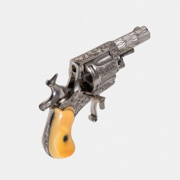 A1508B Beau Petit Révolver Gravé Belge Cal. 320