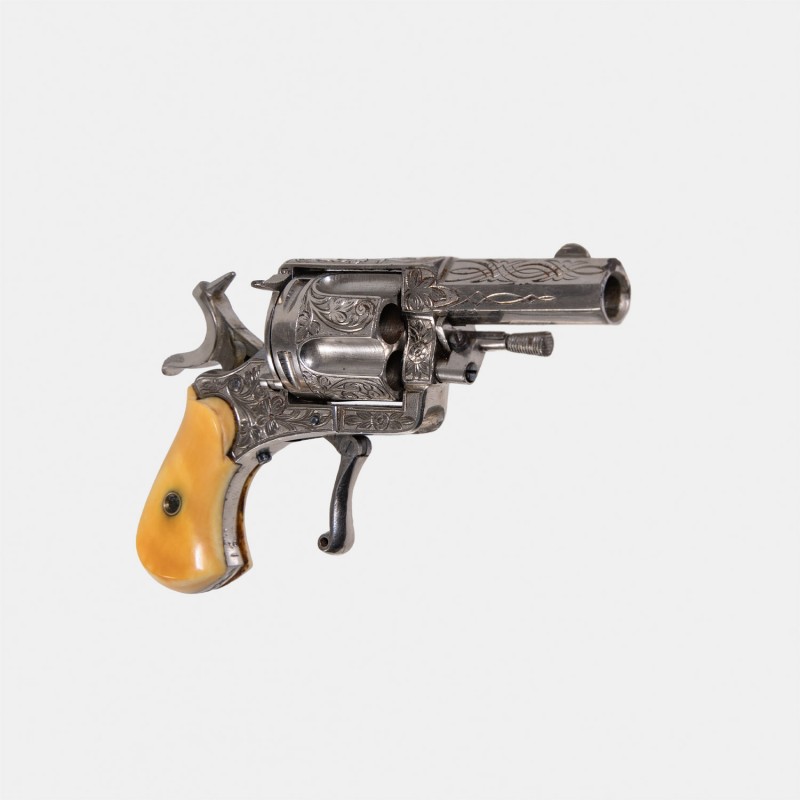 A1508B Beau Petit Révolver Gravé Belge Cal. 320